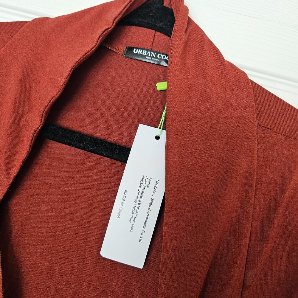 Urban Coco Rust Open Front Draped Cardigan – NWT – XL - Picture 3 of 4